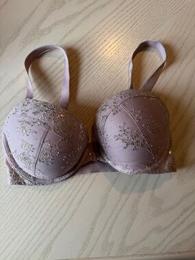Victoria's Secret Dusty Pink Bra with Gold Embroidered Detail